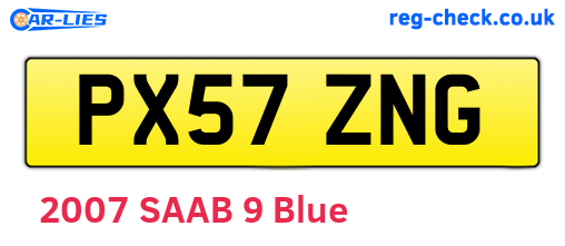 PX57ZNG are the vehicle registration plates.