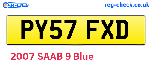 PY57FXD are the vehicle registration plates.