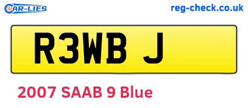 R3WBJ are the vehicle registration plates.