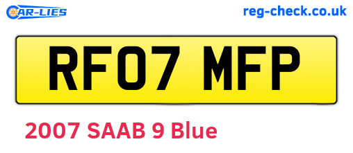 RF07MFP are the vehicle registration plates.