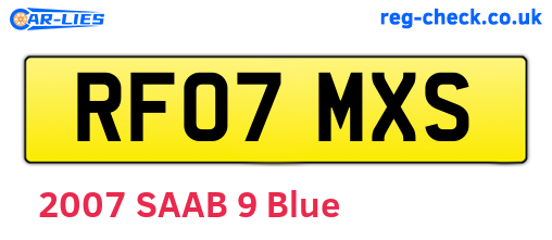 RF07MXS are the vehicle registration plates.