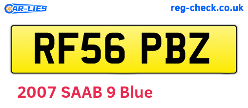 RF56PBZ are the vehicle registration plates.