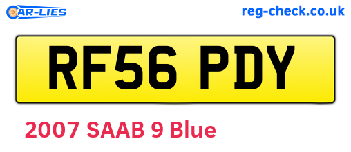 RF56PDY are the vehicle registration plates.