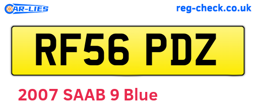 RF56PDZ are the vehicle registration plates.