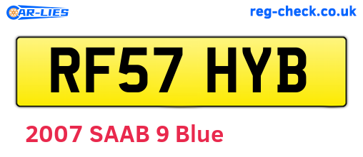 RF57HYB are the vehicle registration plates.