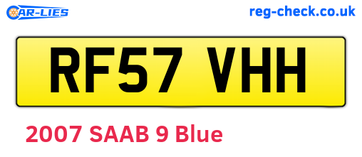 RF57VHH are the vehicle registration plates.