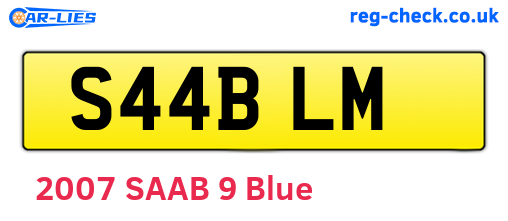 S44BLM are the vehicle registration plates.