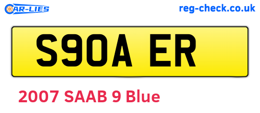 S90AER are the vehicle registration plates.
