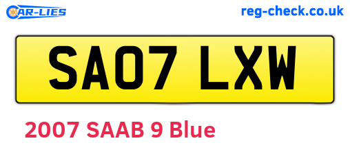SA07LXW are the vehicle registration plates.
