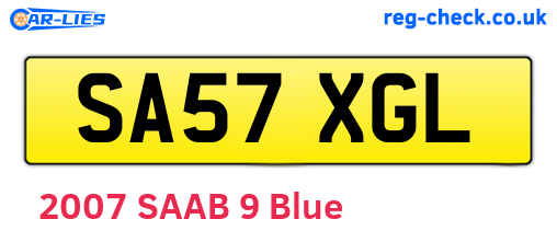 SA57XGL are the vehicle registration plates.