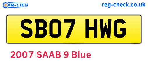 SB07HWG are the vehicle registration plates.