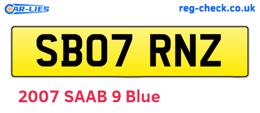 SB07RNZ are the vehicle registration plates.