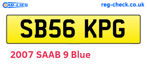SB56KPG are the vehicle registration plates.