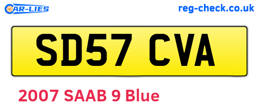 SD57CVA are the vehicle registration plates.