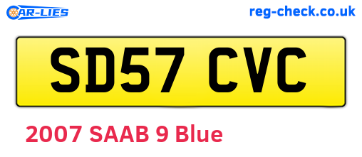 SD57CVC are the vehicle registration plates.