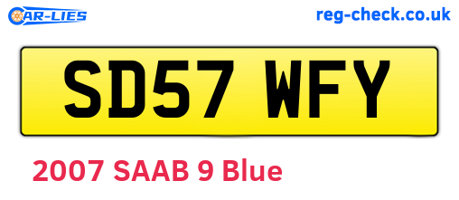 SD57WFY are the vehicle registration plates.