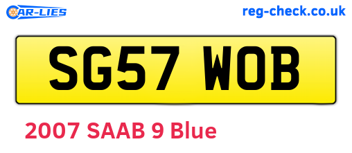 SG57WOB are the vehicle registration plates.