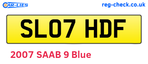 SL07HDF are the vehicle registration plates.