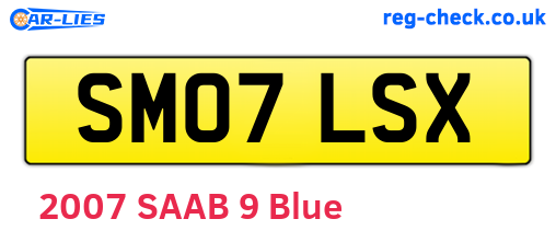 SM07LSX are the vehicle registration plates.