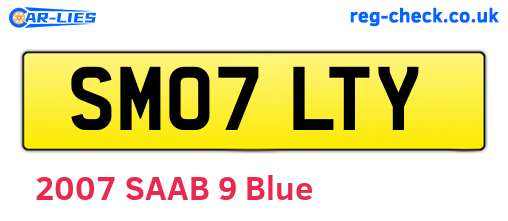 SM07LTY are the vehicle registration plates.