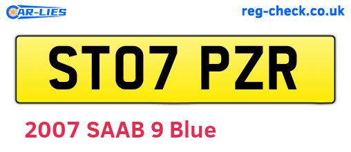 ST07PZR are the vehicle registration plates.