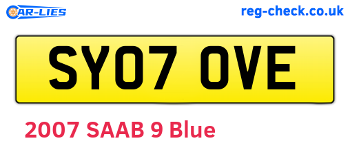 SY07OVE are the vehicle registration plates.