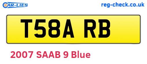 T58ARB are the vehicle registration plates.