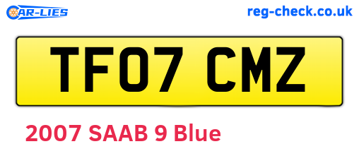 TF07CMZ are the vehicle registration plates.
