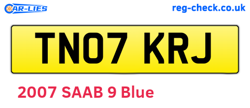 TN07KRJ are the vehicle registration plates.