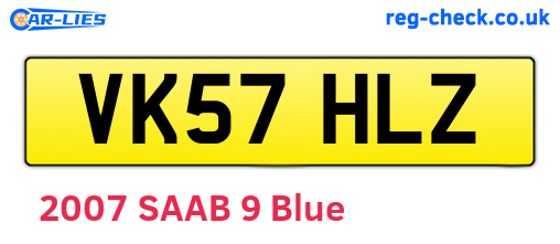 VK57HLZ are the vehicle registration plates.