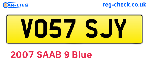 VO57SJY are the vehicle registration plates.