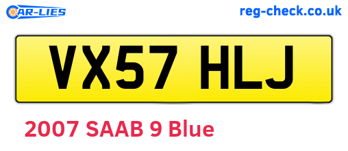 VX57HLJ are the vehicle registration plates.