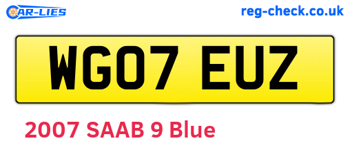 WG07EUZ are the vehicle registration plates.