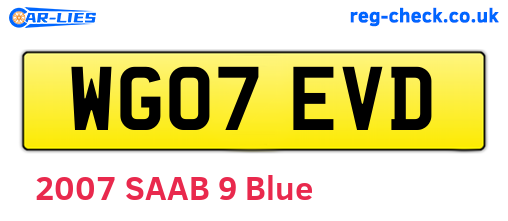 WG07EVD are the vehicle registration plates.
