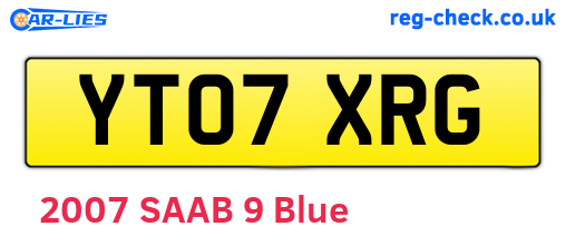 YT07XRG are the vehicle registration plates.