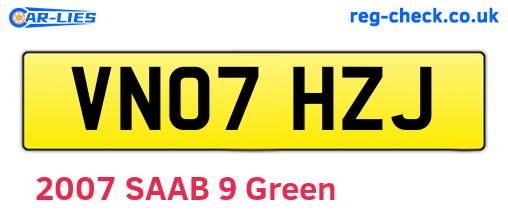 VN07HZJ are the vehicle registration plates.