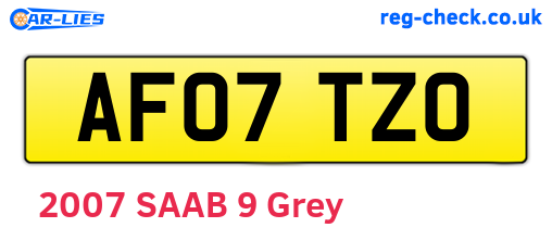 AF07TZO are the vehicle registration plates.