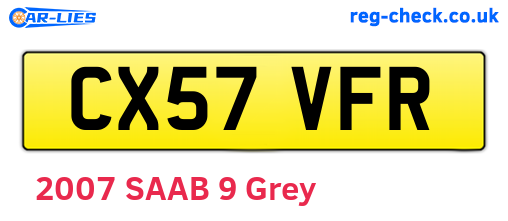 CX57VFR are the vehicle registration plates.