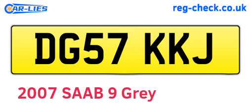 DG57KKJ are the vehicle registration plates.