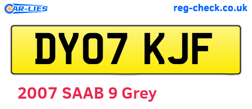 DY07KJF are the vehicle registration plates.