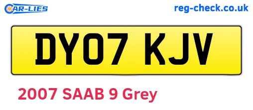 DY07KJV are the vehicle registration plates.