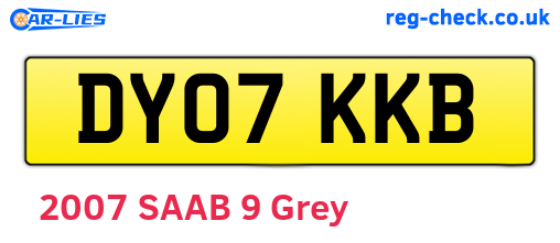 DY07KKB are the vehicle registration plates.