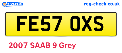 FE57OXS are the vehicle registration plates.