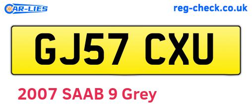 GJ57CXU are the vehicle registration plates.