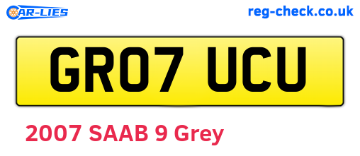 GR07UCU are the vehicle registration plates.