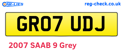 GR07UDJ are the vehicle registration plates.