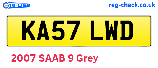 KA57LWD are the vehicle registration plates.