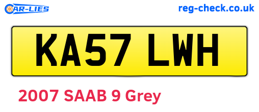 KA57LWH are the vehicle registration plates.