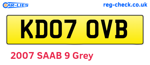 KD07OVB are the vehicle registration plates.