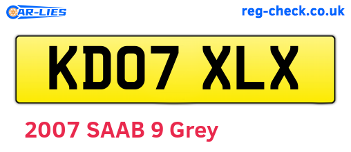 KD07XLX are the vehicle registration plates.